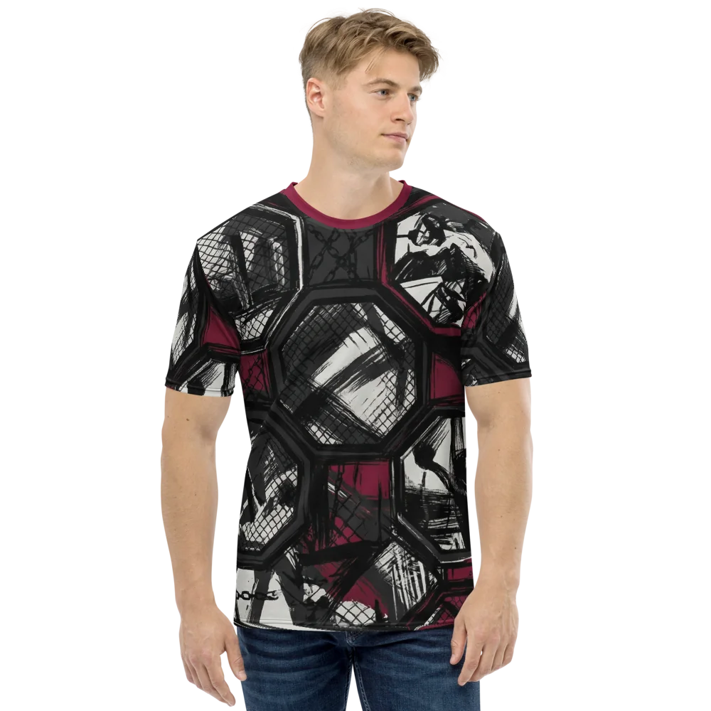 MMA Cage Storyboard T-Shirt — Burgundy Fight Comic — Ansicht 8