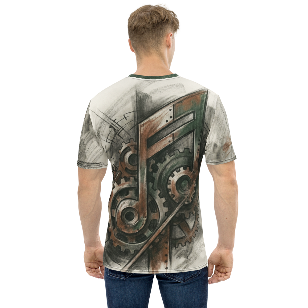 Steampunk Noten aus Zahnrädern — Bleistift-Skizze T-Shirt