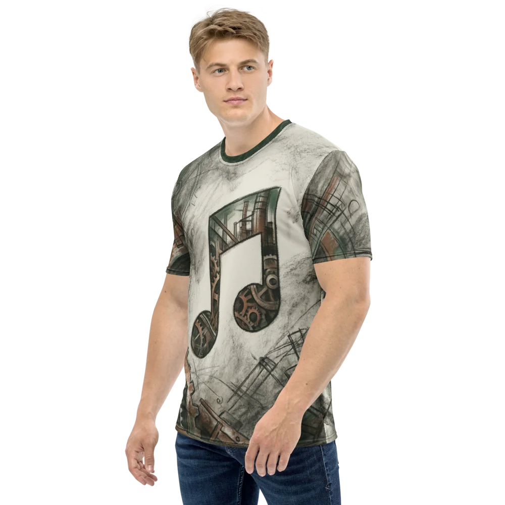 Steampunk Noten T-Shirt — Zahnrad Bleistift Skizze
