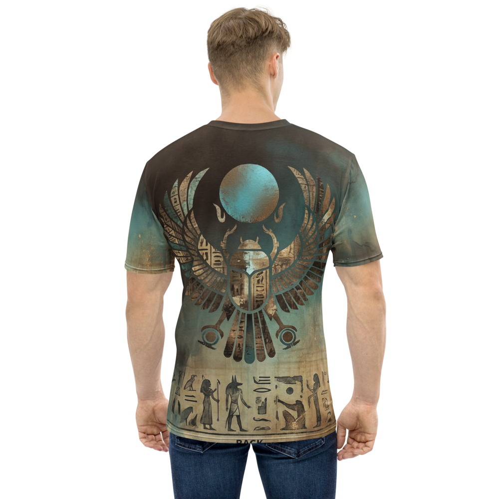 Skarabäus Ankh — Türkis Grunge Ägypten Symbol T-Shirt