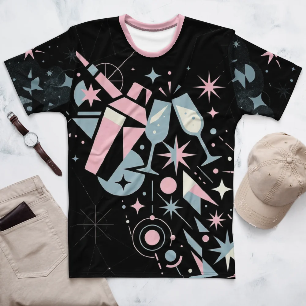 Retro Cocktail-Party T-Shirt — Pastell Mid-Century — Ansicht 3
