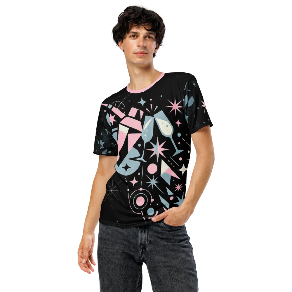 Retro Cocktail-Party T-Shirt — Pastell Mid-Century — Ansicht 5