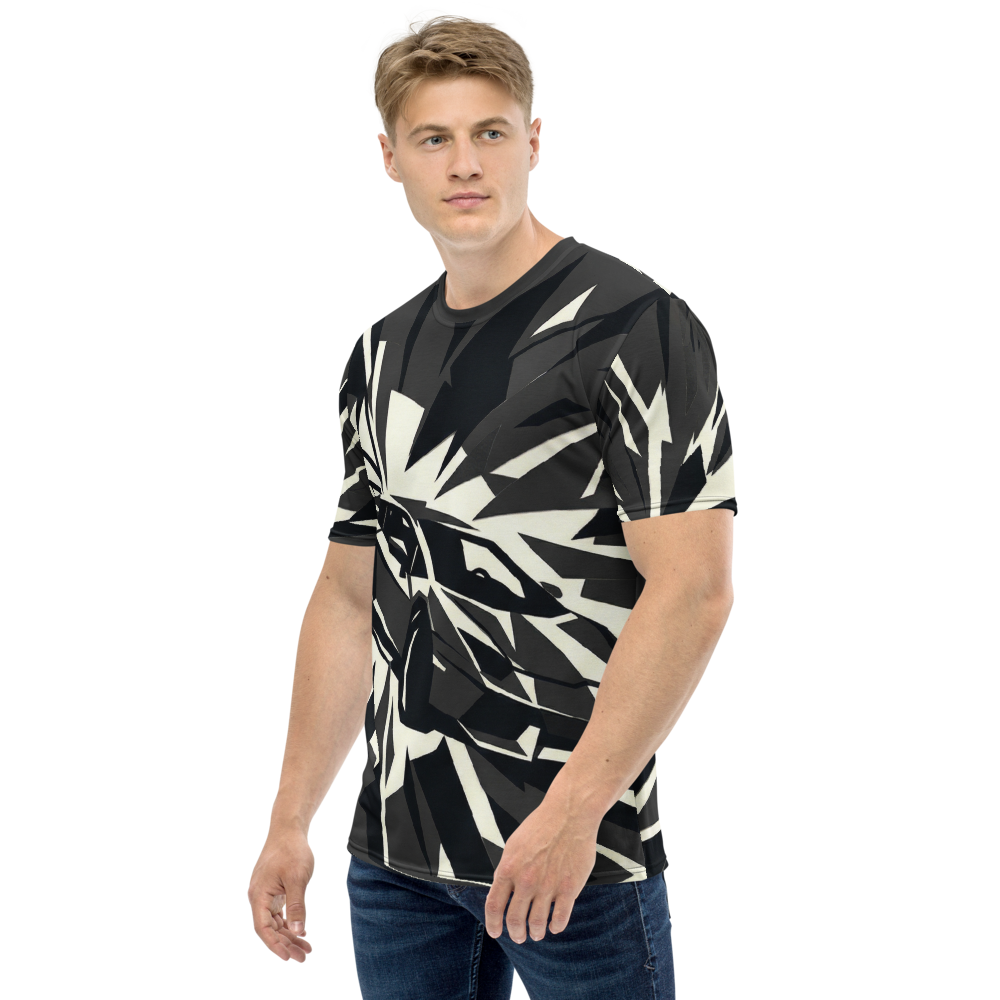 Geometrischer Sportwagen T-Shirt – Black & White