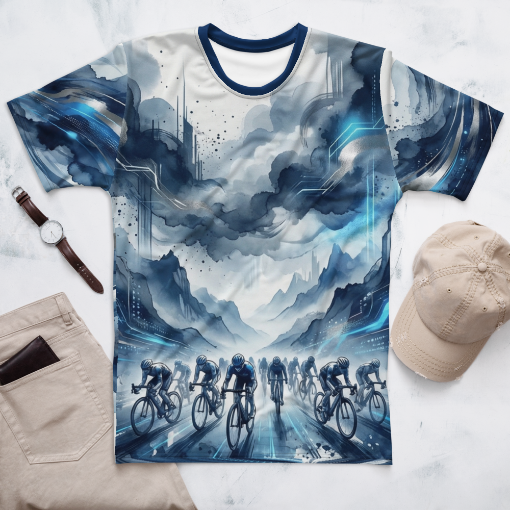 Futurismus Peloton Aquarell — Cyberpunk Stadt T-Shirt