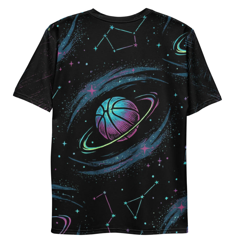 Kosmischer Basketball T-Shirt – Neon Galaxy