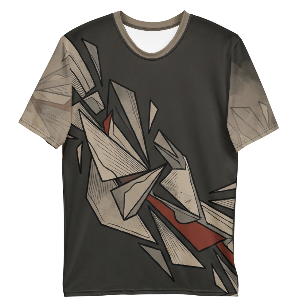 Geometrische Splitter T-Shirt – Abstraktes Design