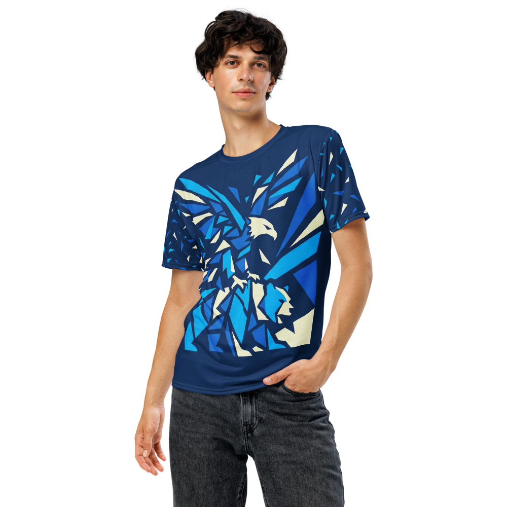 Geometrischer Adler & Bär T-Shirt – Low-Poly Art