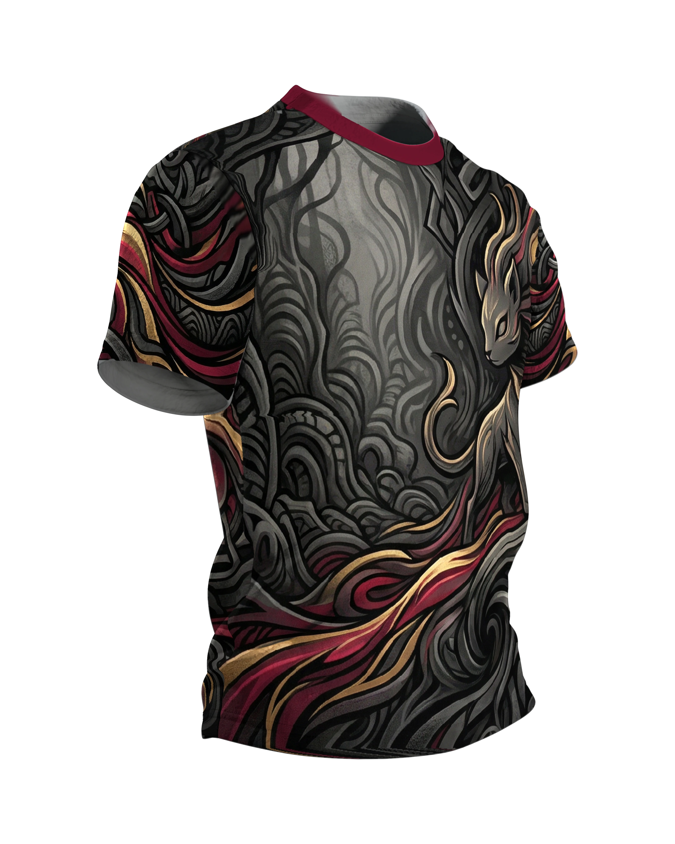 Mystische Bestie T-Shirt: Dark Fantasy, Seitenansicht links