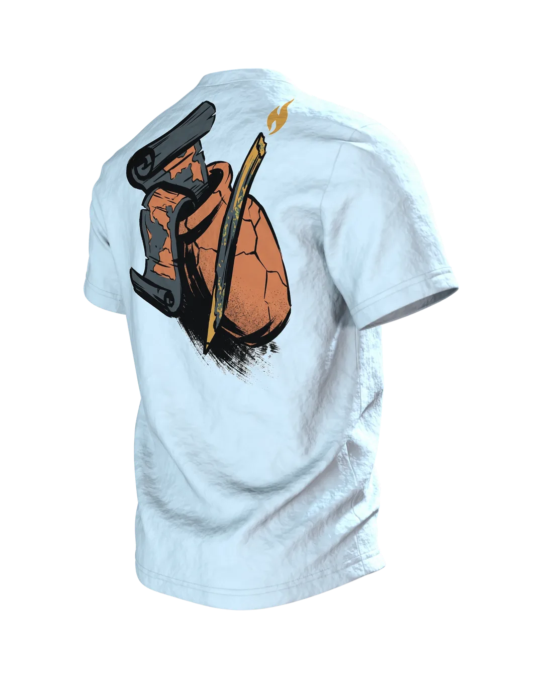 Dachs T-Shirt Sumi-e Waldtier Tusche Landkarte, Rückseite schräg links