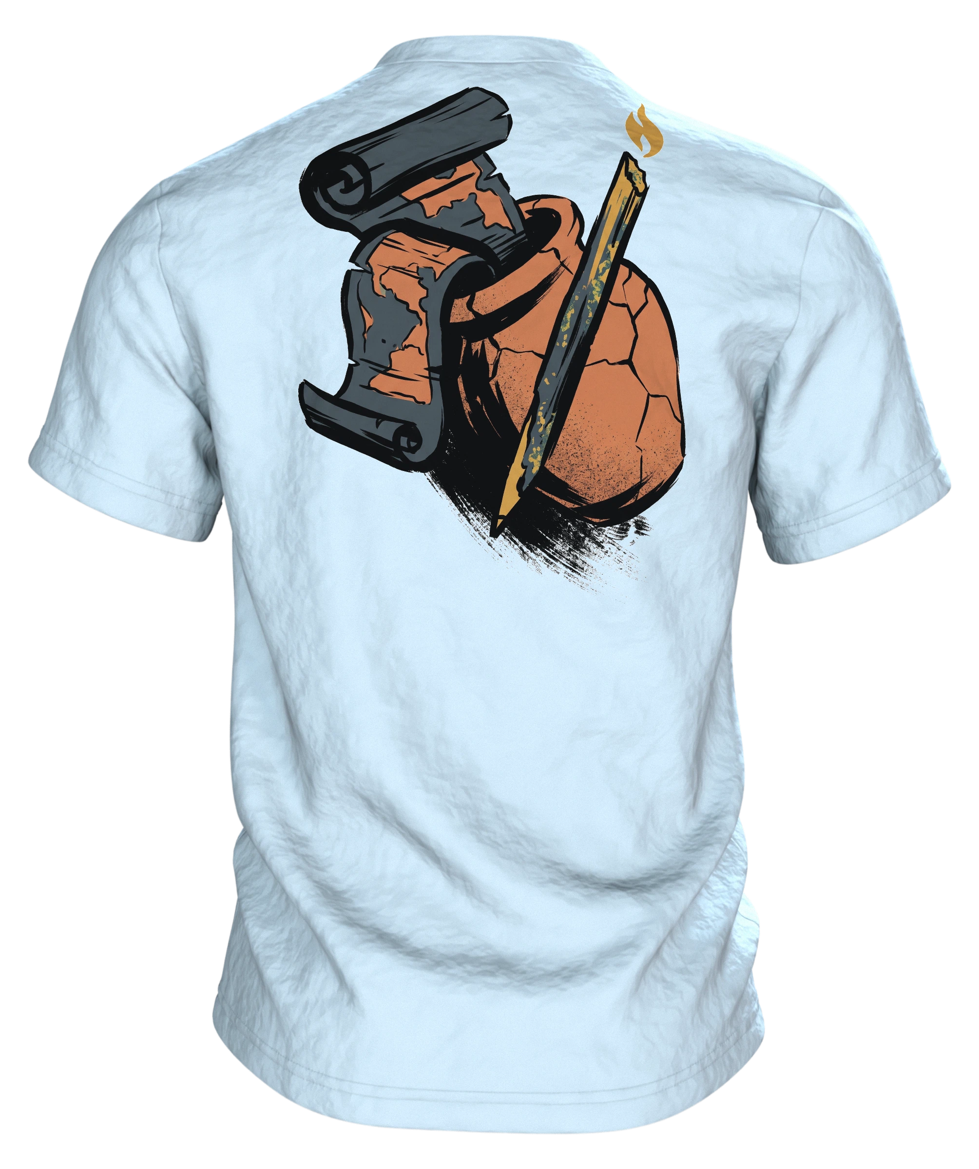 Dachs T-Shirt Sumi-e Waldtier Tusche Landkarte, Rückseite