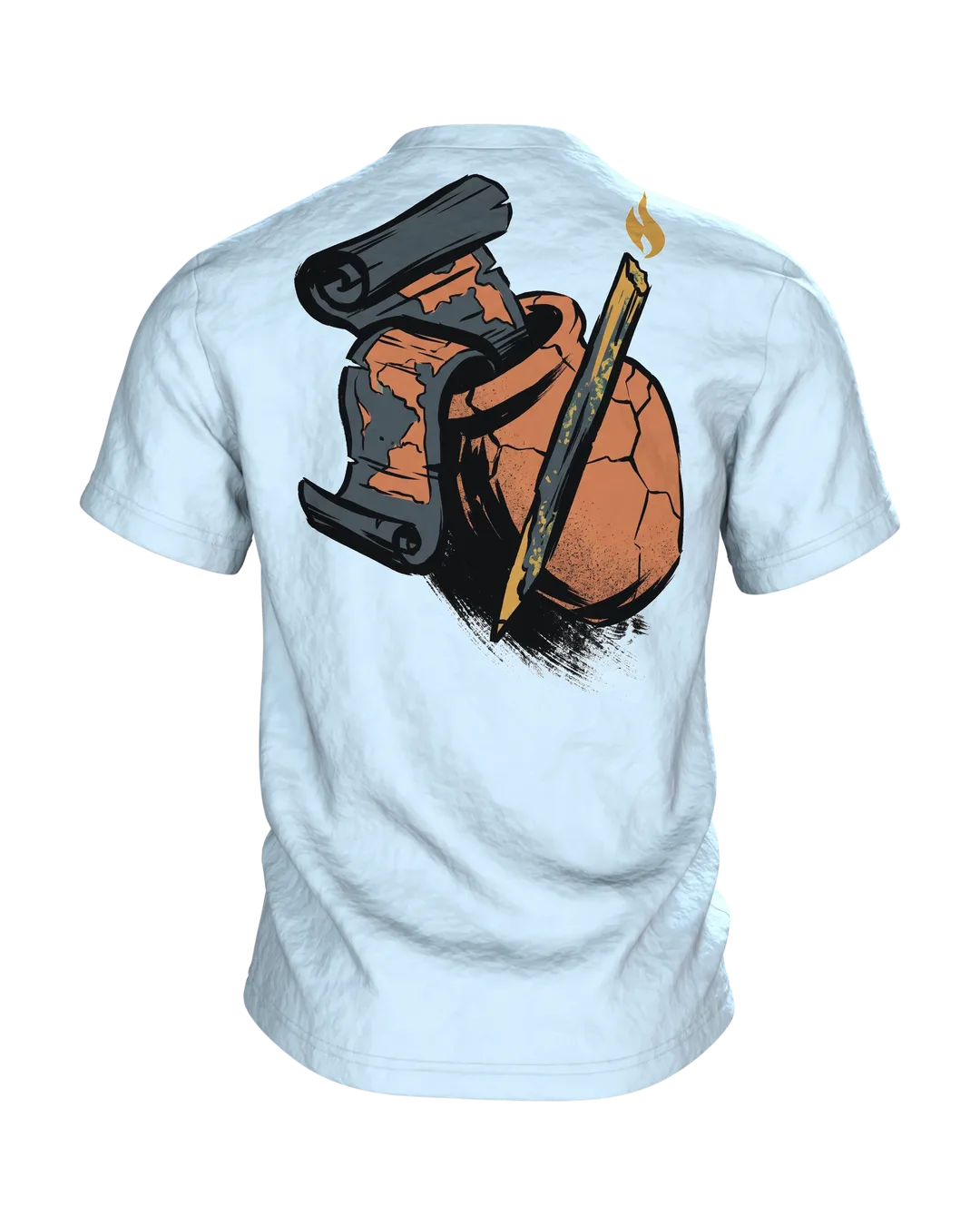 Dachs T-Shirt Sumi-e Waldtier Tusche Landkarte, Rückseite