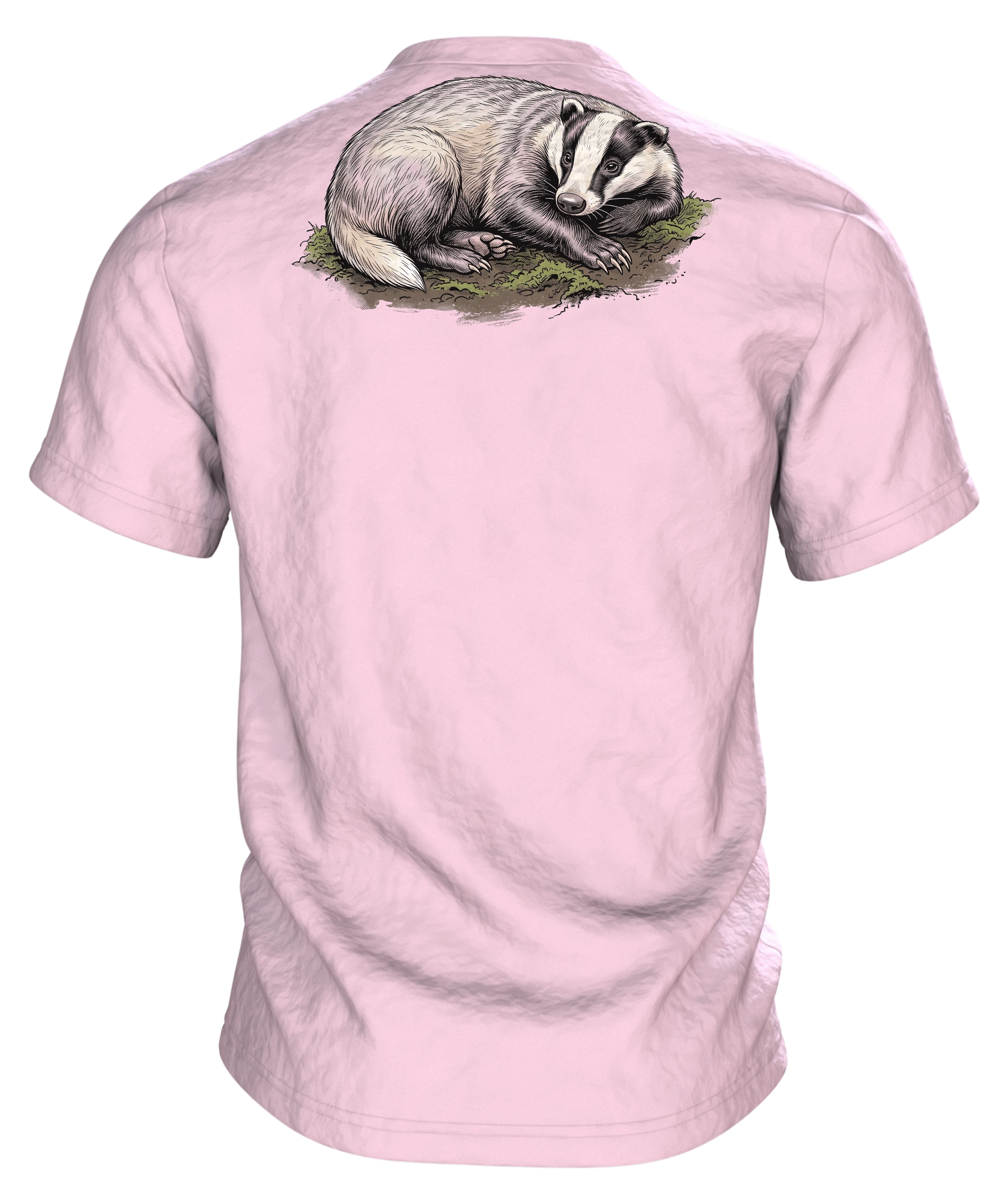 Dachs T-Shirt Erdbau Kerzenschein Schatzkarte Bilderbuch Illustration, Rückseite