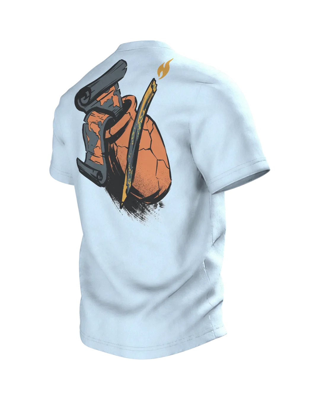 Dachs T-Shirt Sumi-e Waldtier Tusche Landkarte, Rückseite schräg links