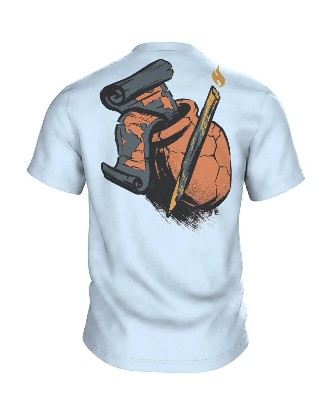 Dachs T-Shirt Sumi-e Waldtier Tusche Landkarte, Rückseite