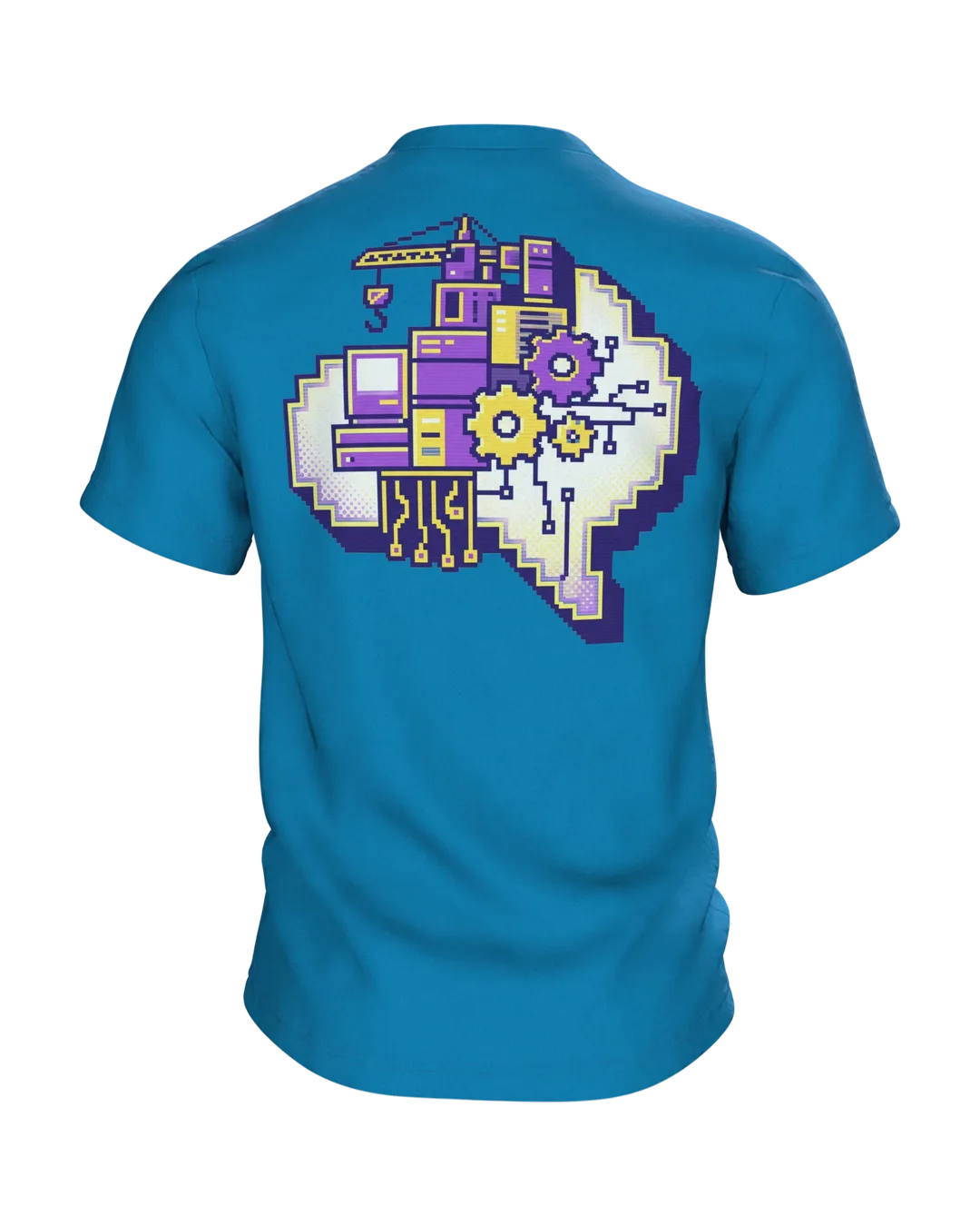 Pixel Ritter T-Shirt "Level 40 freigeschaltet", 8-Bit Gaming Badge zum 40. Geburtstag, Rückseite