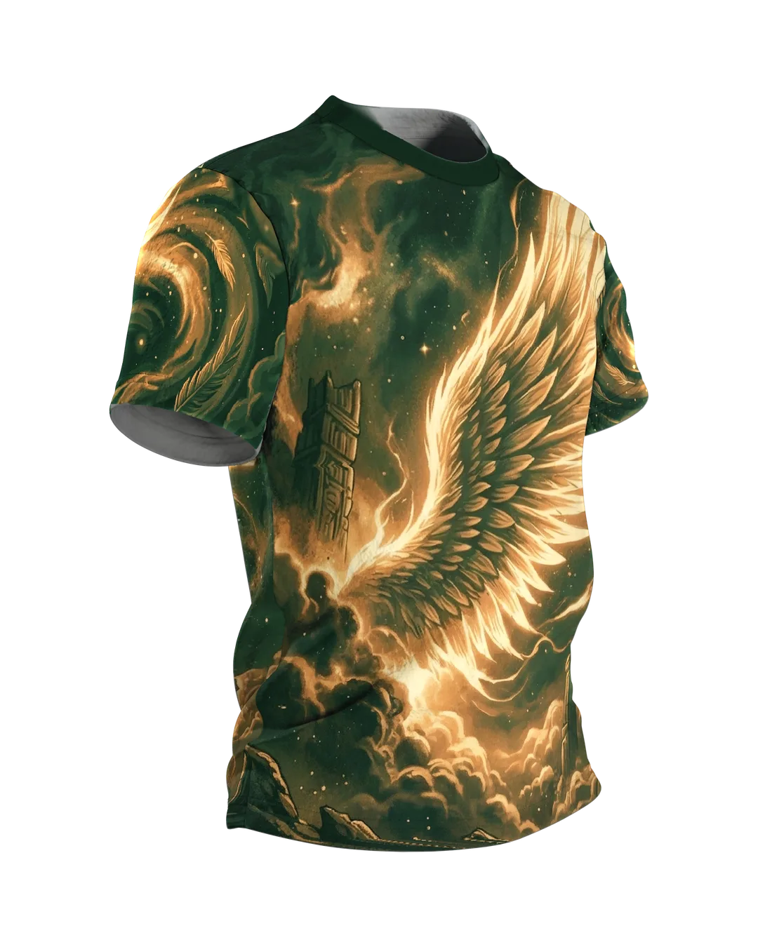 Engelsflügel Rundum-Shirt: Himmlisches Design, Seitenansicht links