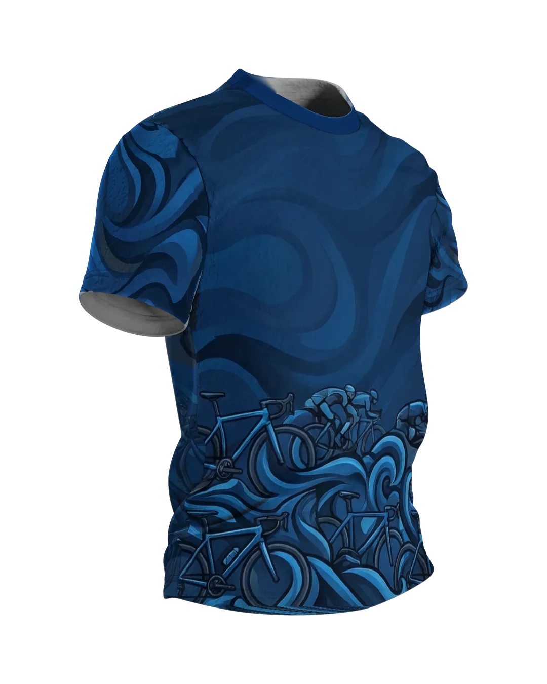 Rennrad Peloton Rundum-Shirt: Dynamisches Auto-Design, Seitenansicht links