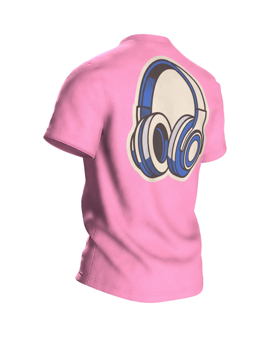 Kassette T-Shirt "Ich höre dir zu. Sieht nur nicht so aus", Retro Pop-Art Spruch, Rückseite schräg rechts