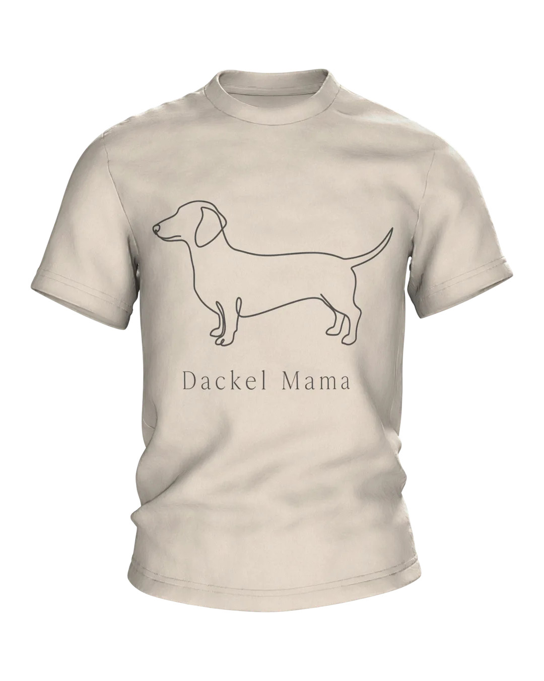 Dackel Mama T-shirt, Minimalist Dachshund Line Art with Lettering on the Back