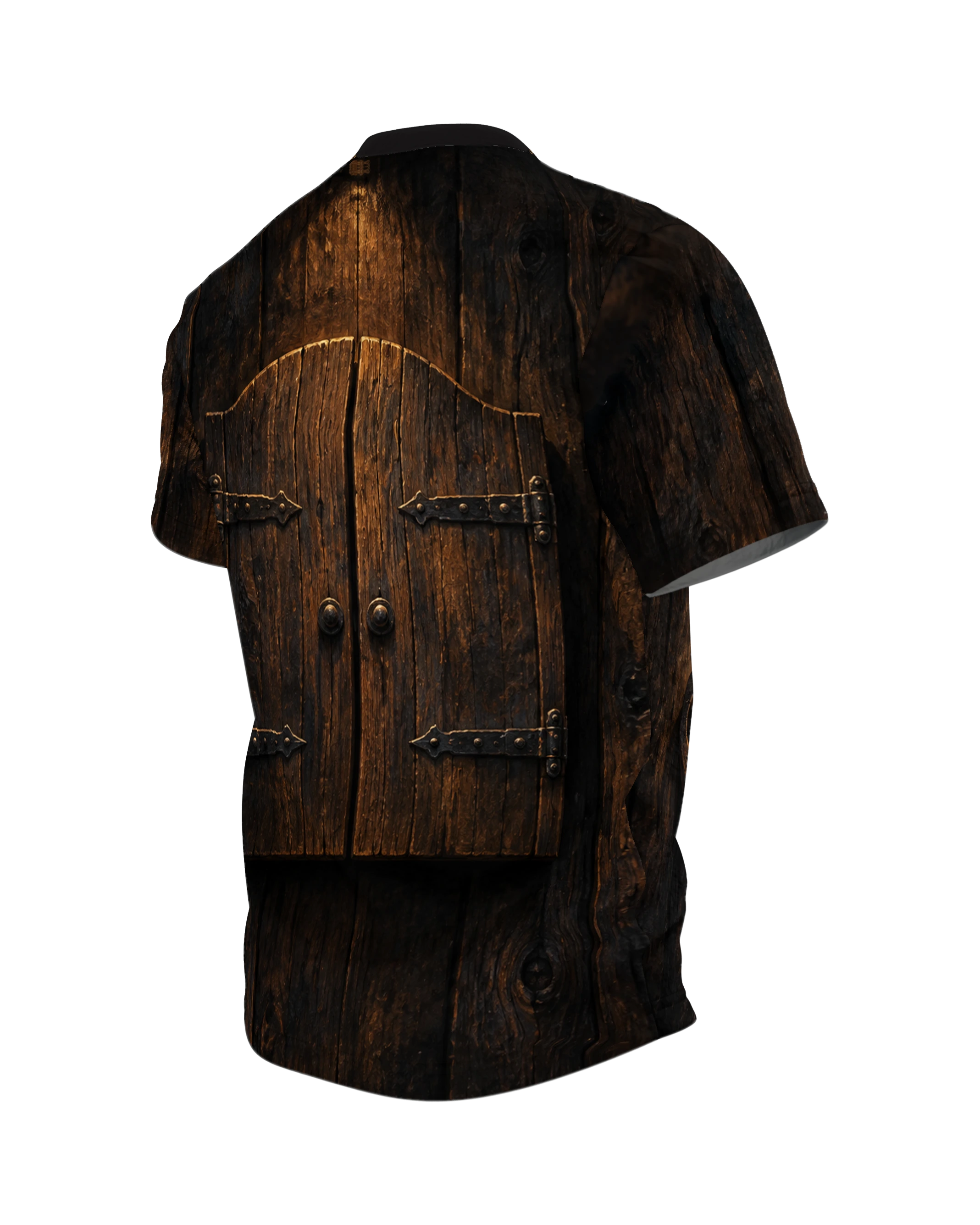 Darts Player Shirt: Three Darts in Lantern Light, Back, angled left