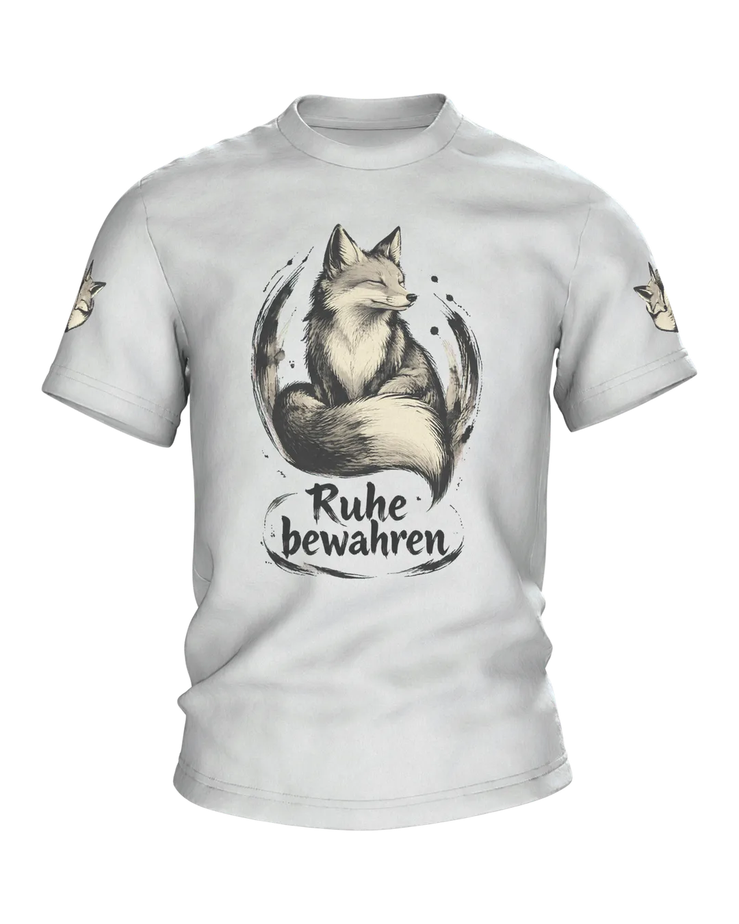 Fox Quote T-Shirt “Ruhe bewahren” (Stay Calm) in Ink Style
