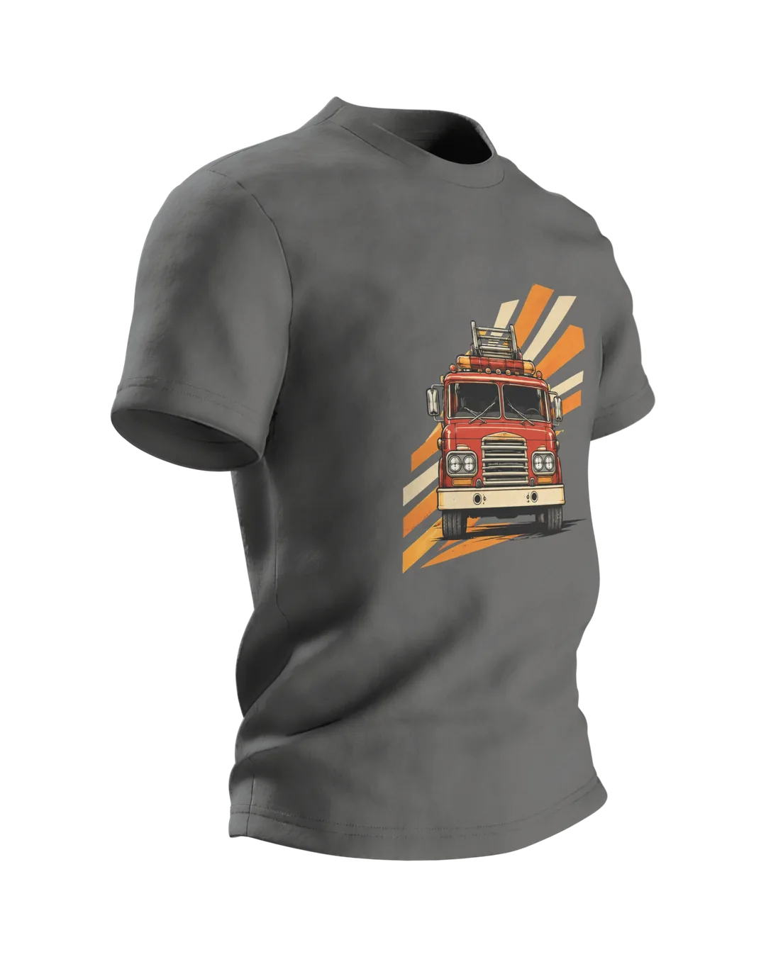 Feuerwehrauto T-Shirt: Löschfahrzeug im Retro-Look, Seitenansicht links