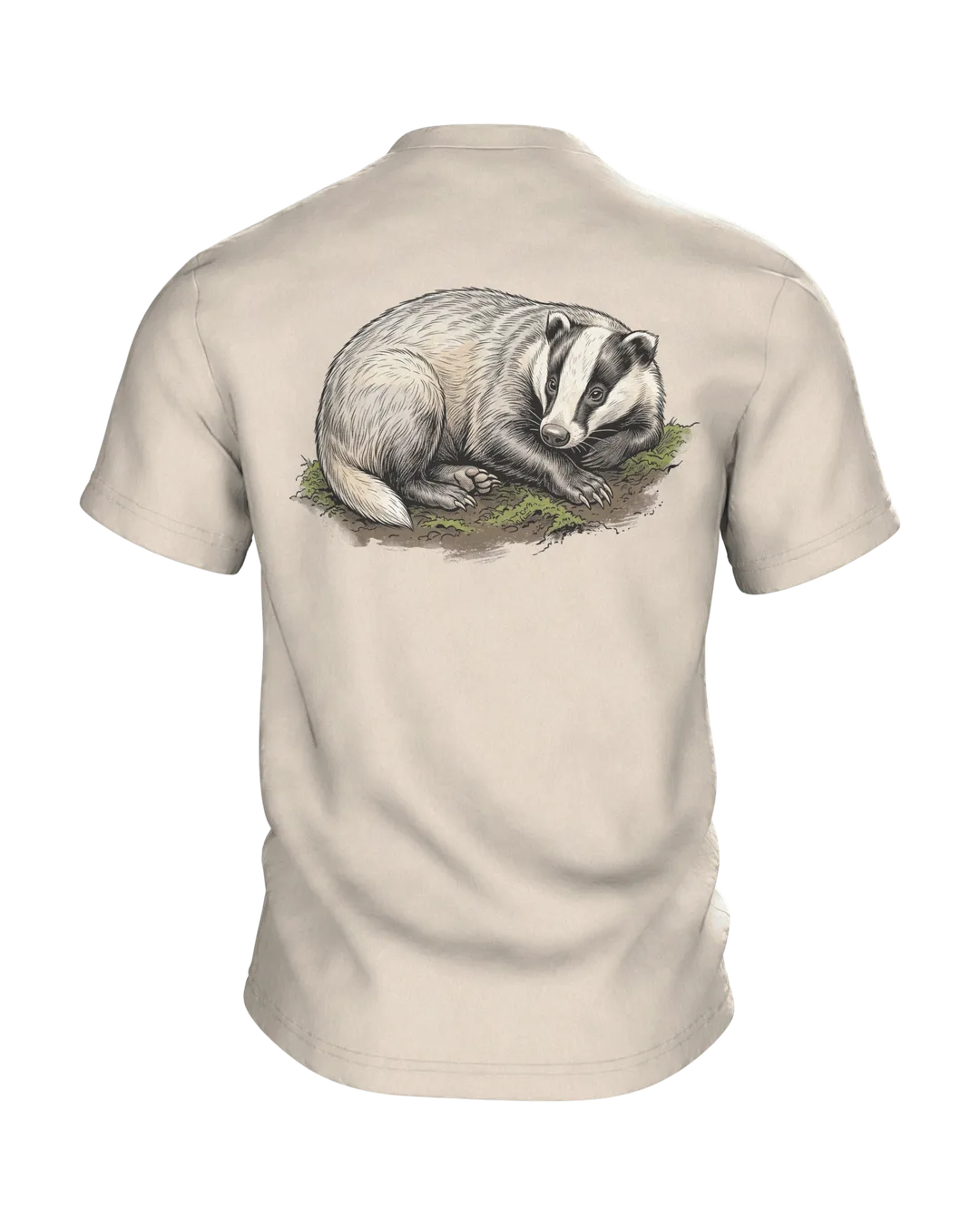 Dachs T-Shirt Erdbau Kerzenschein Schatzkarte Bilderbuch Illustration, Rückseite