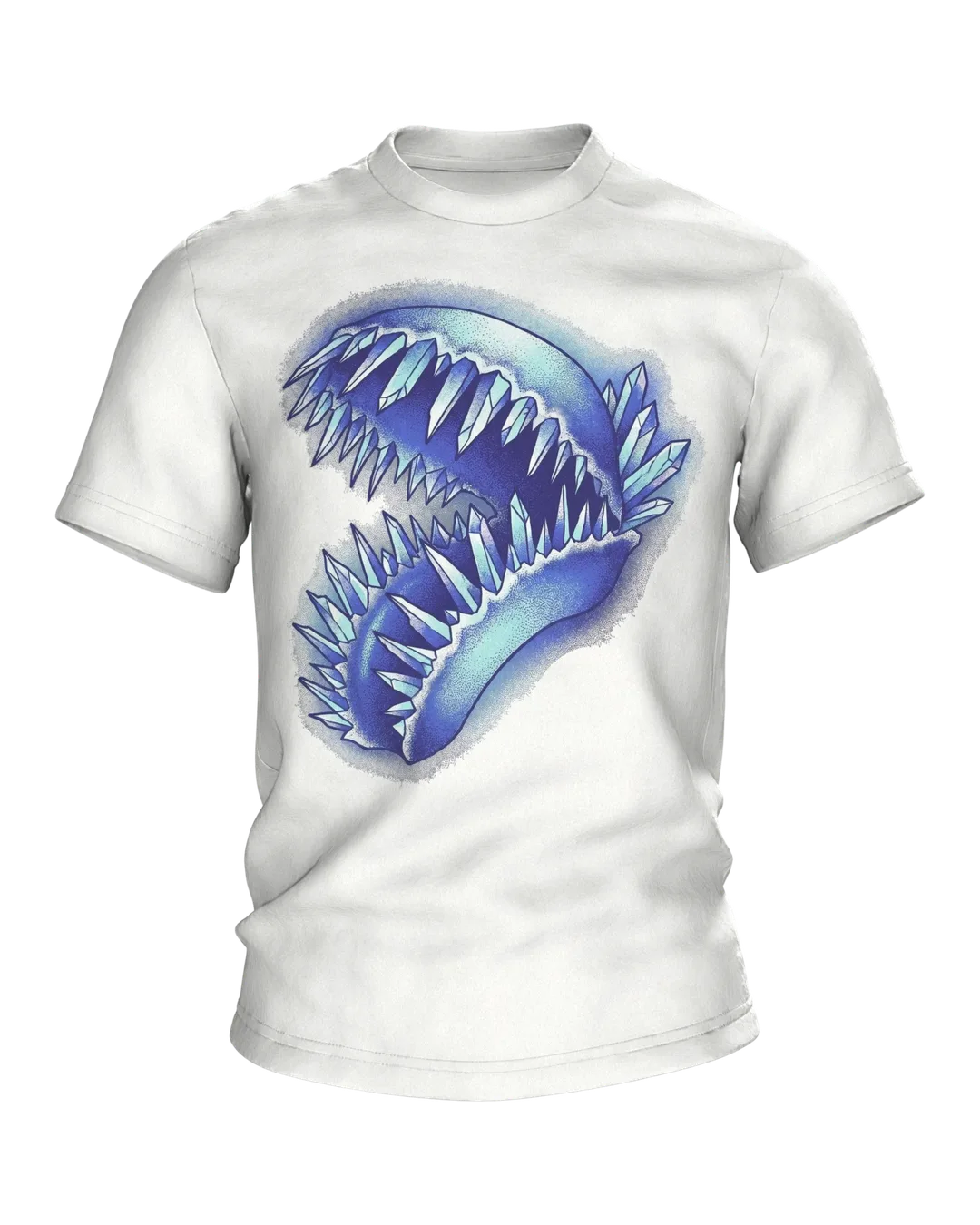 Venusfliegenfalle Kristall T-Shirt, Dotwork-Karnivore mit Eiszähnen und Mineralbeet