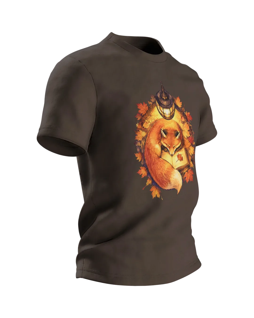 Lesender Fuchs T-Shirt: Lesestunde unter der Laterne, Seitenansicht links