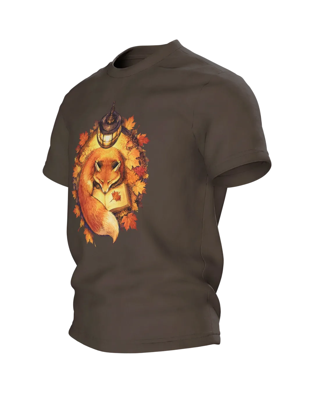 Lesender Fuchs T-Shirt: Lesestunde unter der Laterne, Seitenansicht rechts