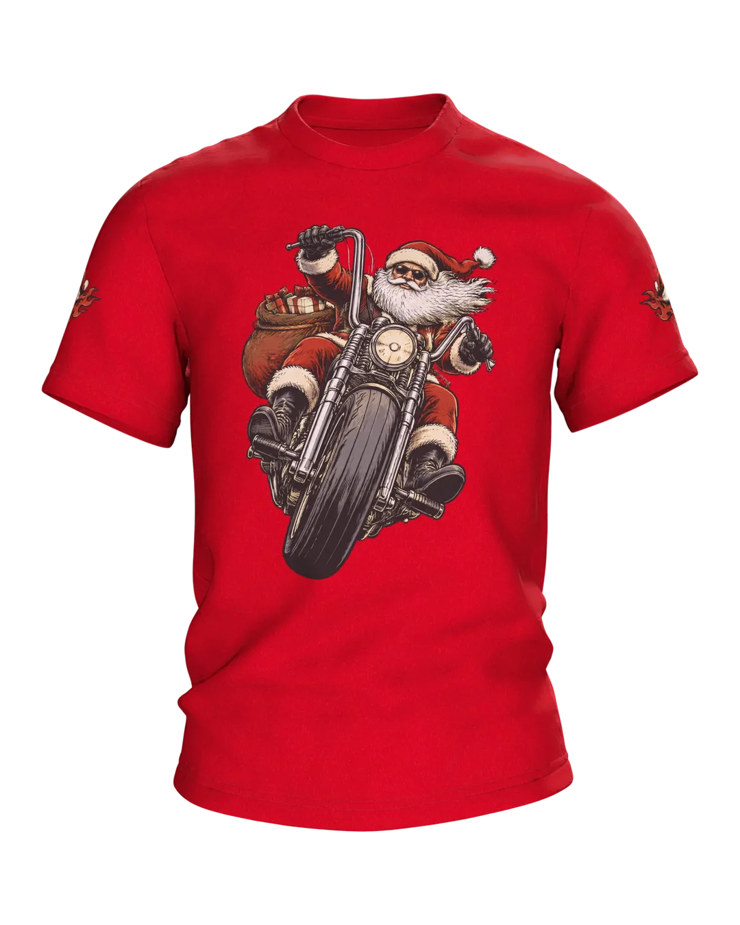 Biker Santa T-Shirt: Santa on a Chopper