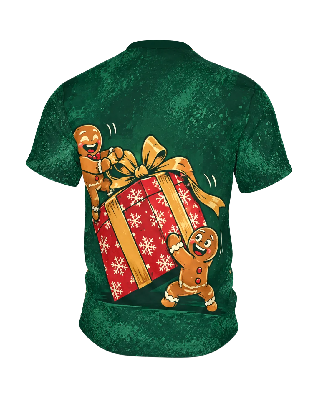 Reindeer Ugly Christmas Shirt with Gingerbread Men, Back