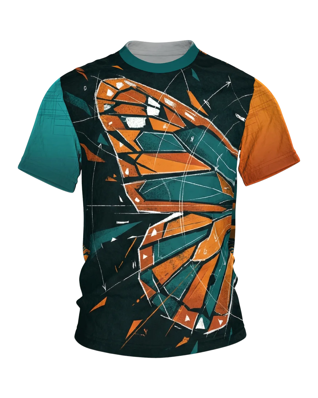 Butterfly T-shirt: Faceted Butterfly with Construction Lines