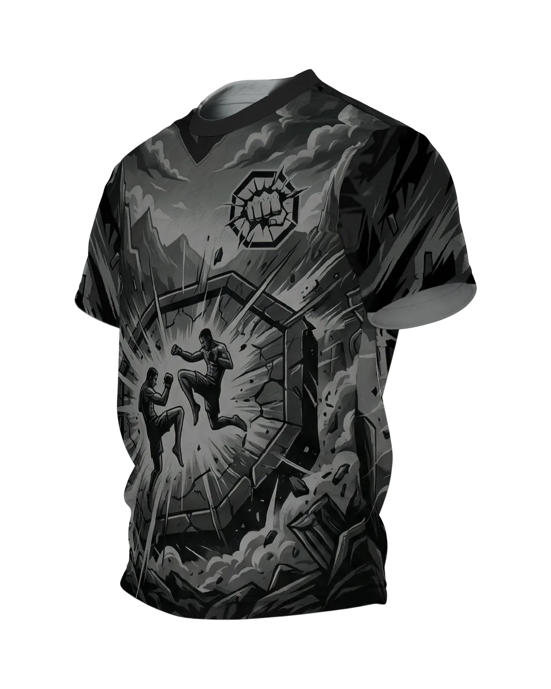 MMA Octagon Rundum-Shirt: Kampfsport Design für Herren, Seitenansicht rechts