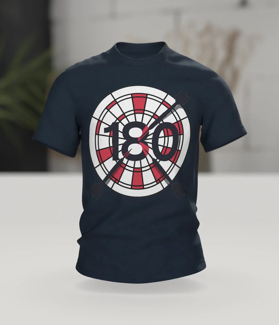 Dartpfeil Dartscheibe 180 Geometrisch Minimalistisch T-Shirt, Premium, Im Raum