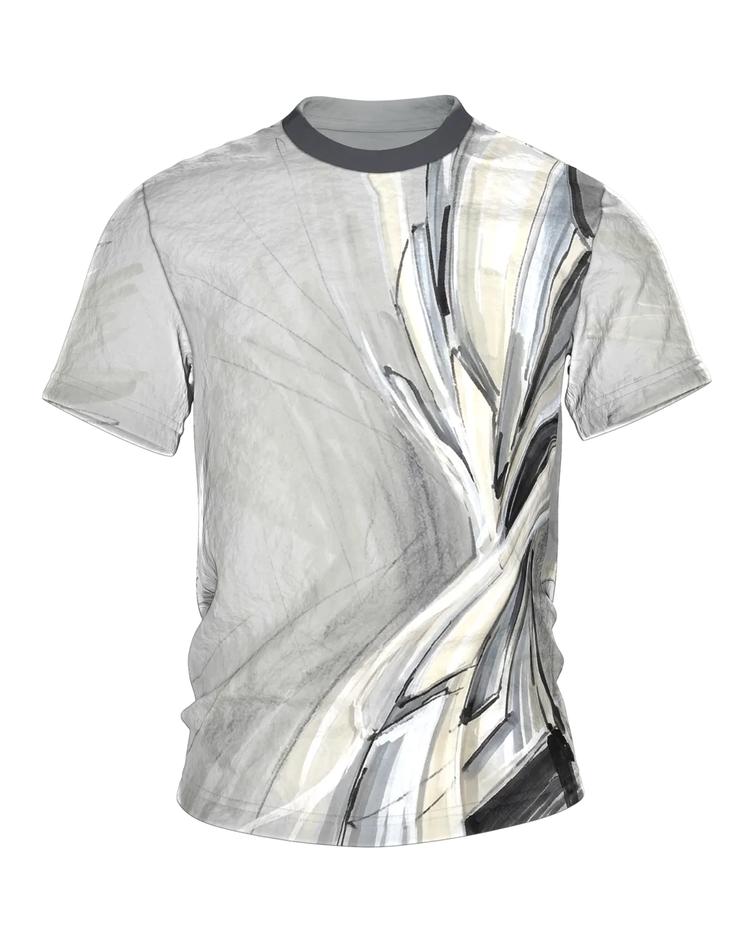 Concept Art Sculpture T-shirt: Form Study in Marker and Gray