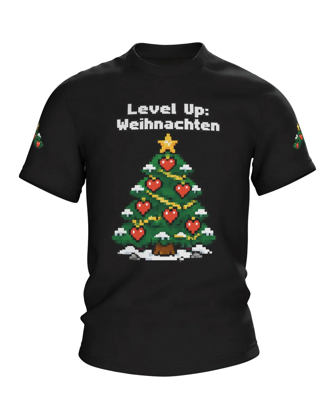 Gamer Christmas Shirt “Level Up: Weihnachten” 8-Bit Tee
