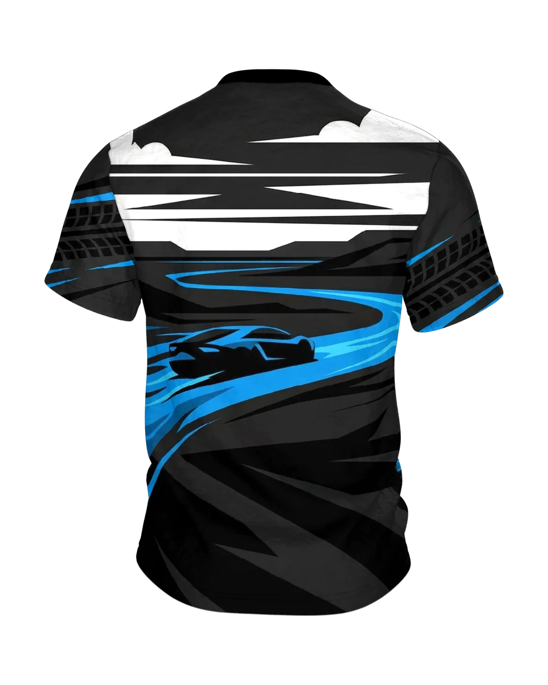 Sportwagen Rundum-Shirt: Grafisches Design für Herren, Rückseite