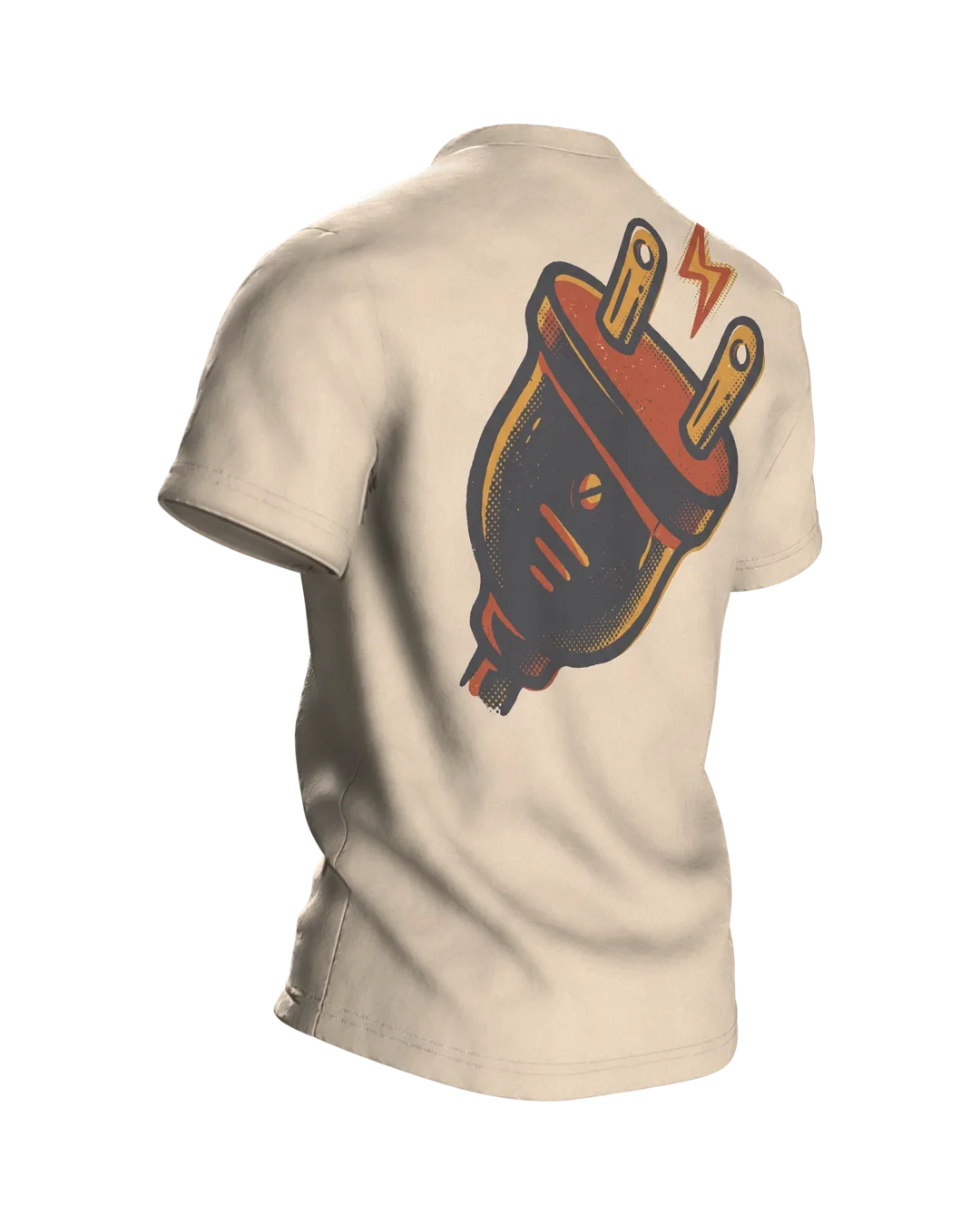 Energiesparmodus Spruch Motiv-Shirt: Witziger Alltags-Humor, Rückseite schräg rechts