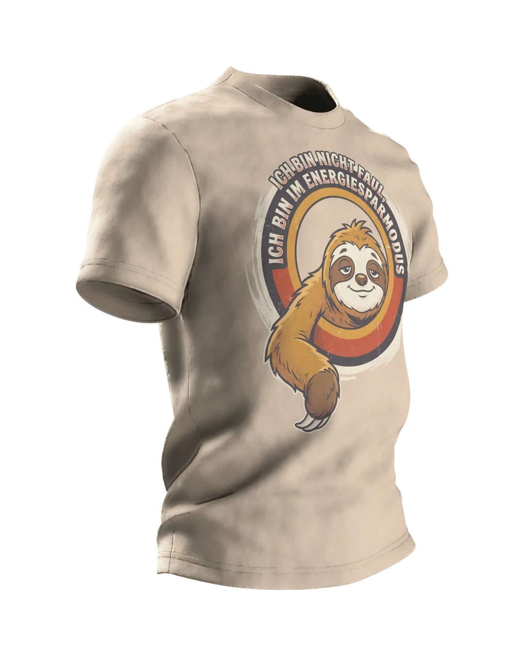 Energiesparmodus Spruch Motiv-Shirt: Witziger Alltags-Humor, Seitenansicht links