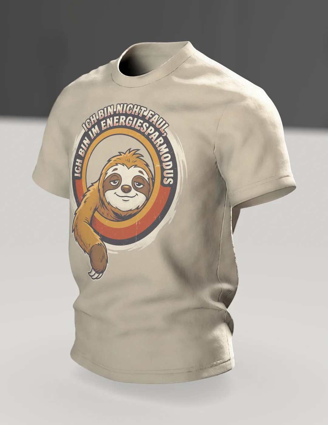 Energiesparmodus Spruch Motiv-Shirt: Witziger Alltags-Humor, Im Raum, schräg