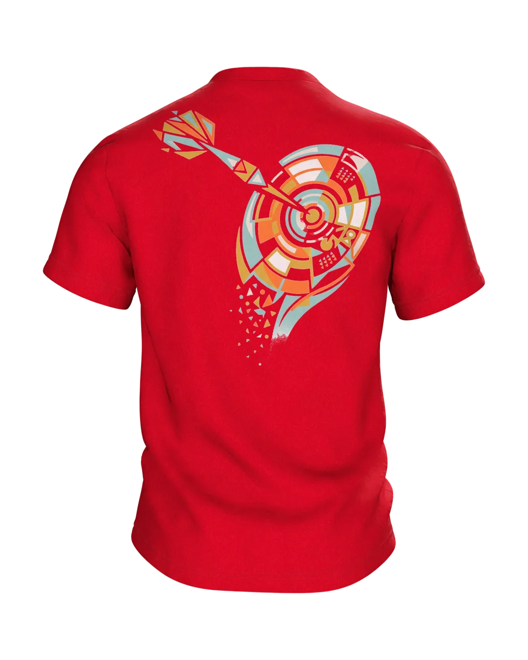 Darts Shirt 180: Scheibe in Scherben, geometrisch, Rückseite