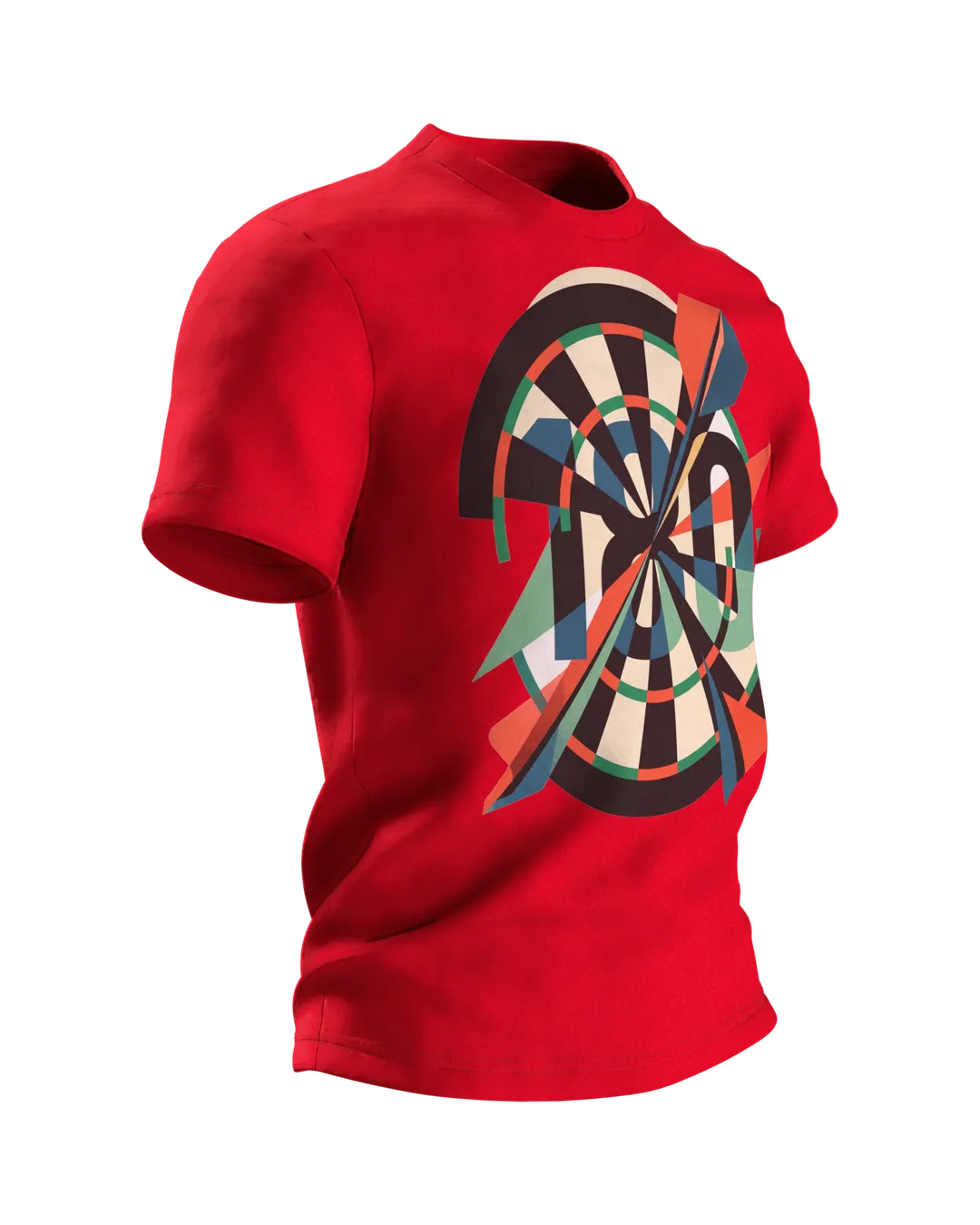 Darts Shirt 180: Board in Shards, Side view, left