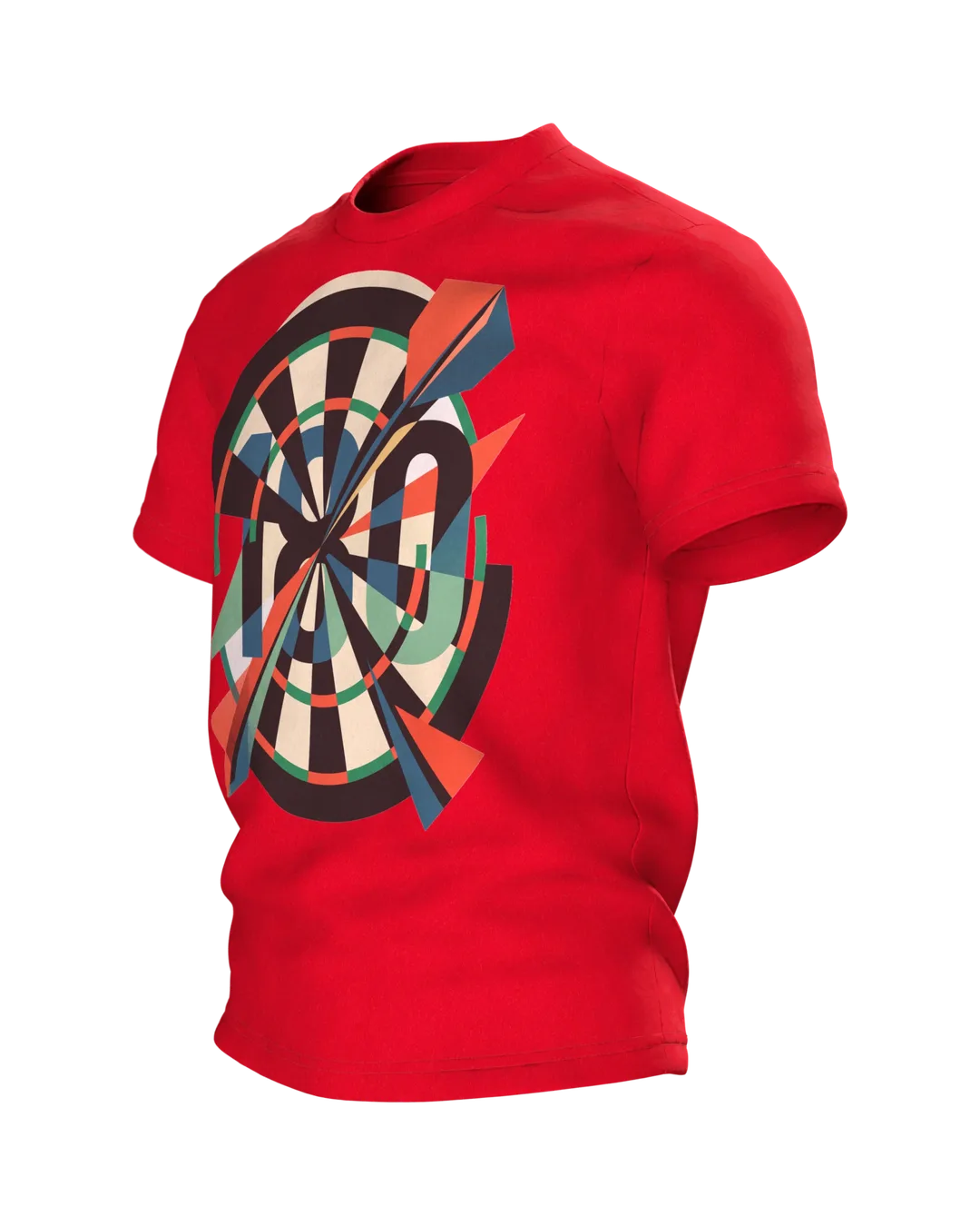Darts Shirt 180: Board in Shards, Side view, right