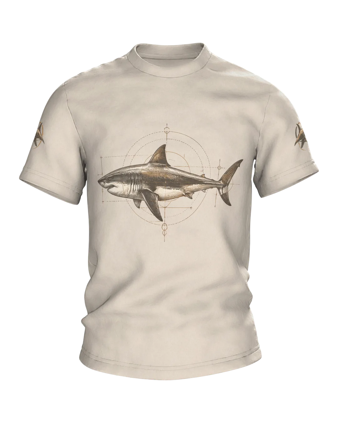 Great White Shark T-Shirt: Scientific Shark Study in Vintage Natural History Style