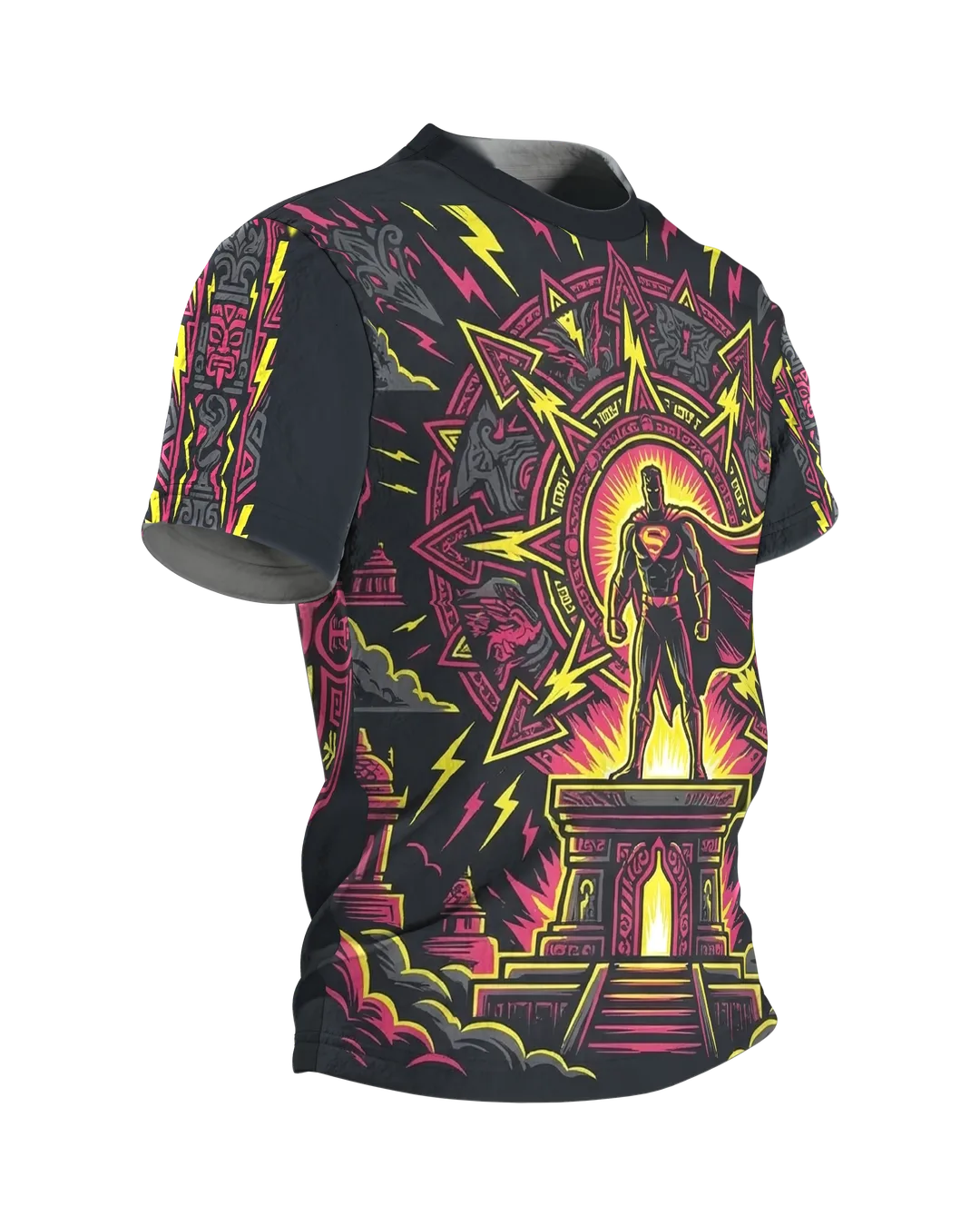 Lustiger Charakter Rundum-Shirt: Humorvolles Design, Seitenansicht links