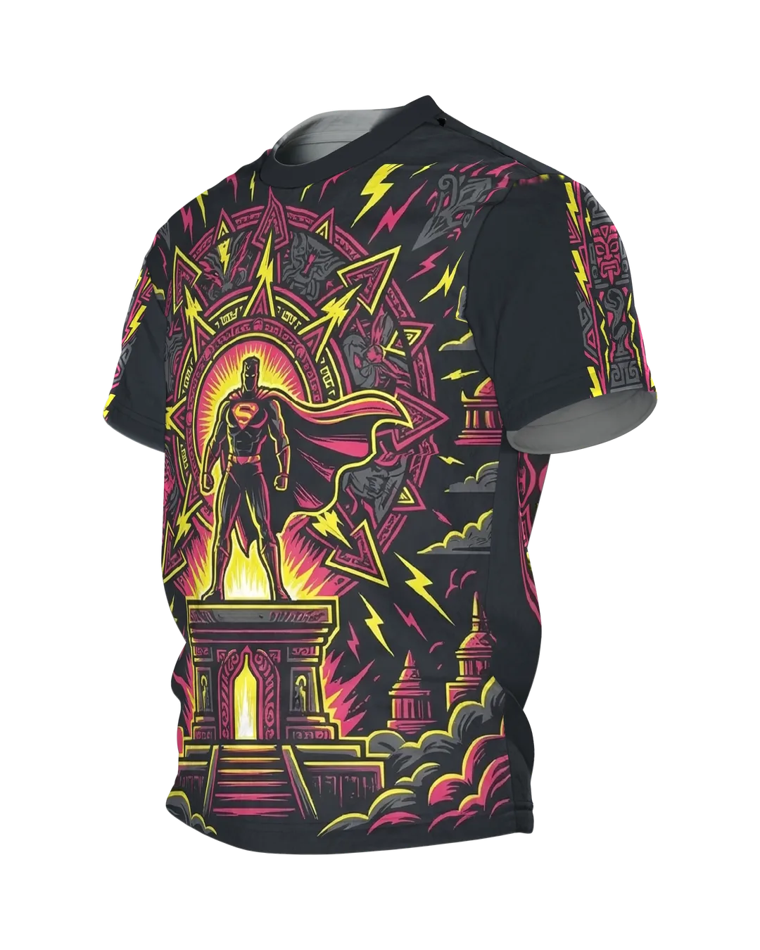 Lustiger Charakter Rundum-Shirt: Humorvolles Design, Seitenansicht rechts