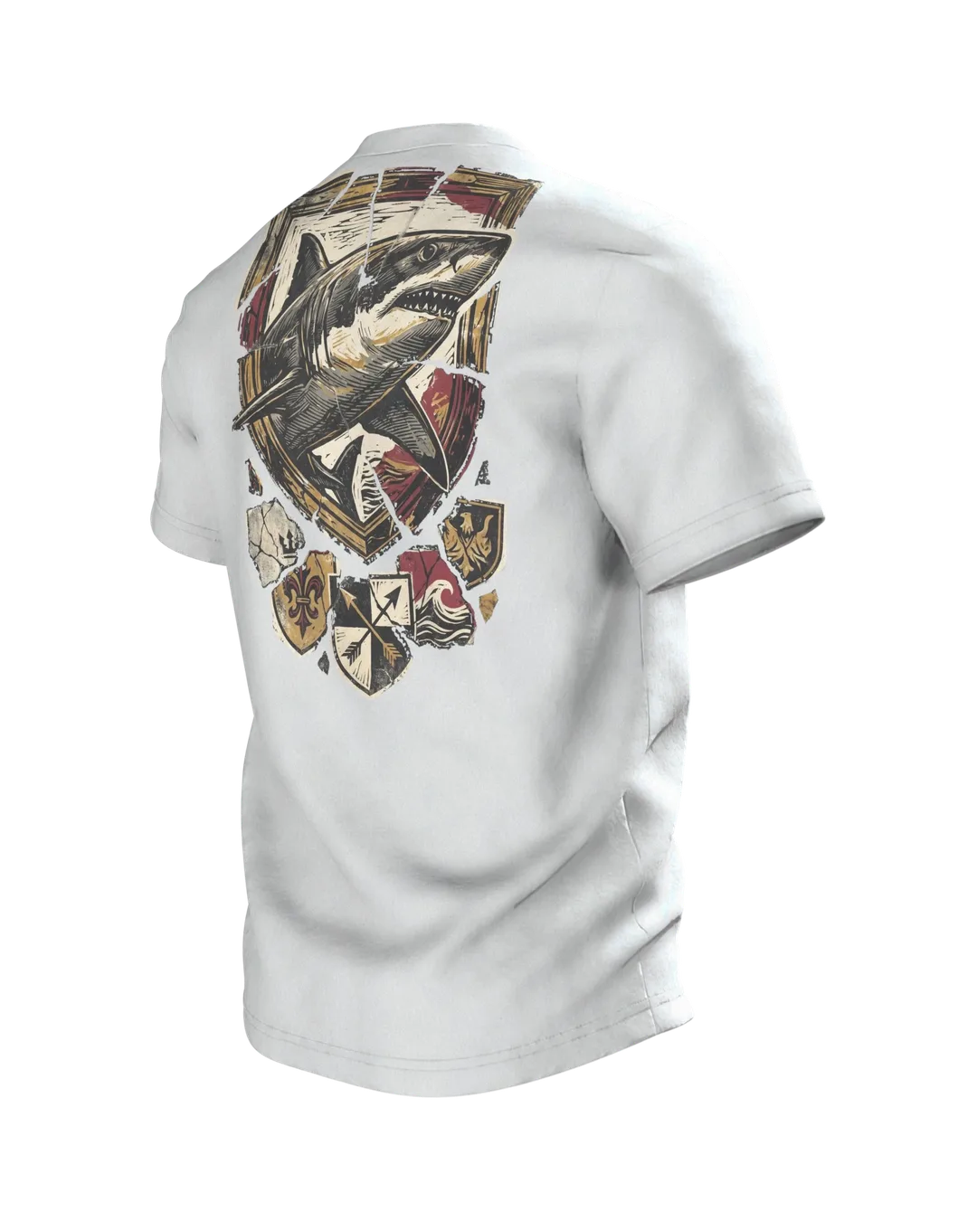 Hai Motiv-Shirt: Majestät des Ozeans, Rückseite schräg links