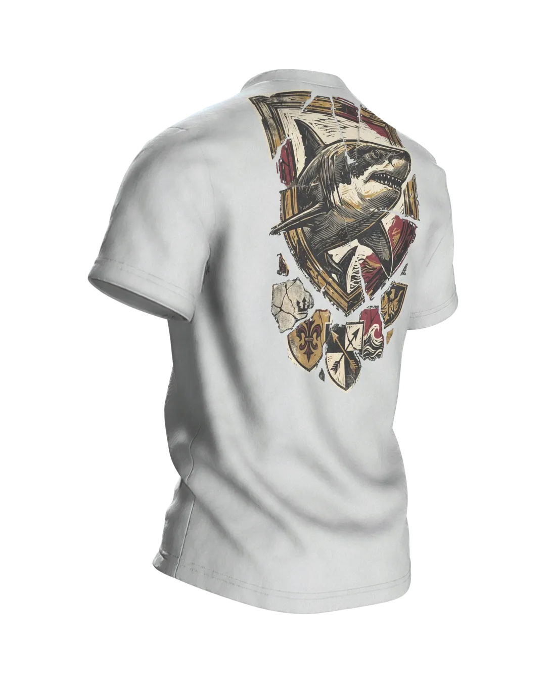 Hai Motiv-Shirt: Majestät des Ozeans, Rückseite schräg rechts