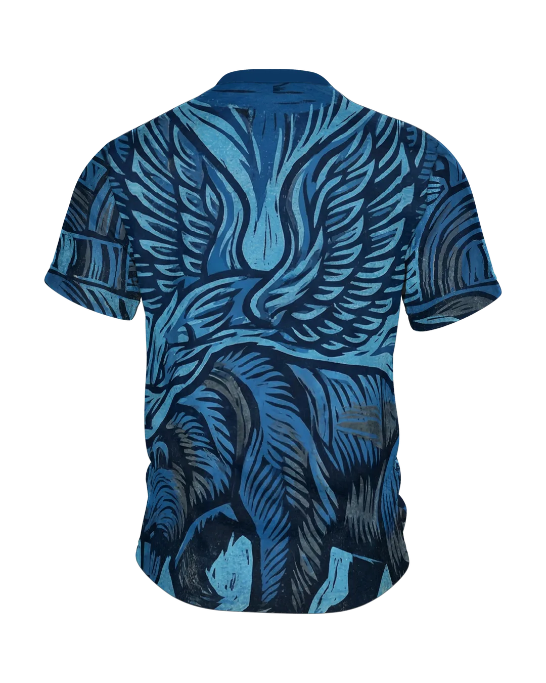 Adler Bär Rundum-Shirt: Vintage Wildtier-Design, Rückseite